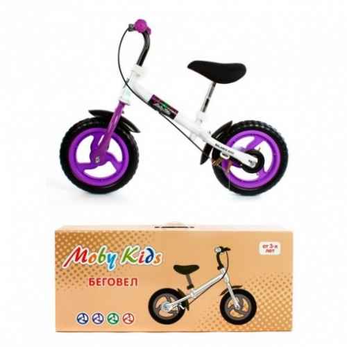 Беговел Moby kids, фиолет., ручн.тормоз