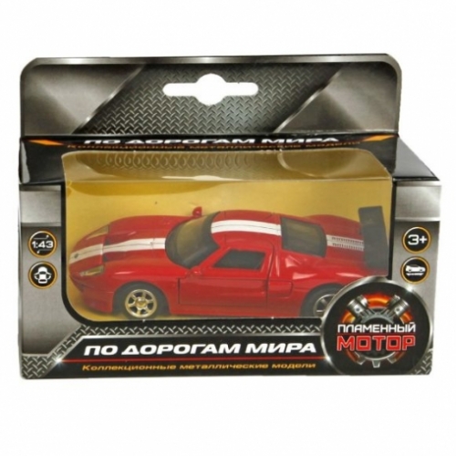 Машина мет. 1:43 Ford GT, откр.двери, цвета в ассорт., 11 см