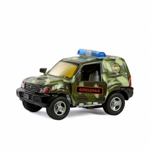 Машина мет. ин. 1:36 Mitsubishi Спецназ, свет, звук, откр.двери, 13 см