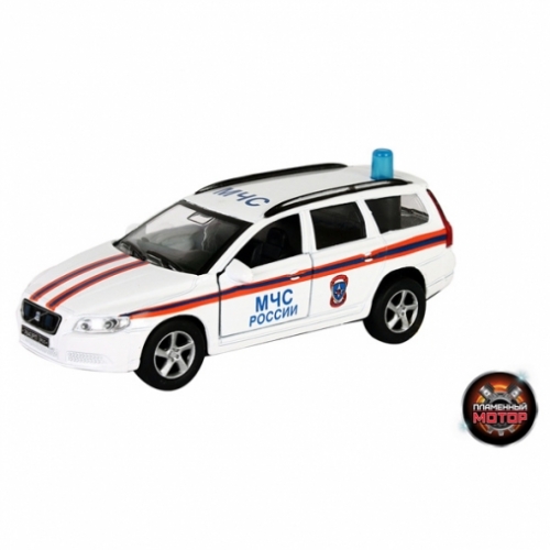 Машина мет. ин. 1:36 Volvo МЧС, свет, звук, откр.двери, 13 см