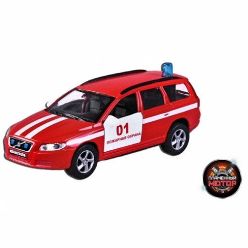 Машина мет. ин. 1:36 Volvo V70 Пожарная охрана, свет, звук, откр.двери, 13 см артикул 87498