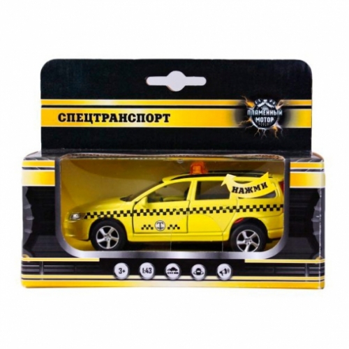 Машина мет. ин. 1:36 Volvo V70 Такси, звук, откр.двери, 13 см артикул 87499