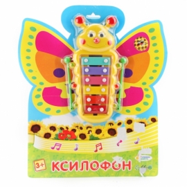 КСИЛОФОН "БАБОЧКА" ИГРАЕМ ВМЕСТЕ" НА КАРТ. 25*28*2 СМ