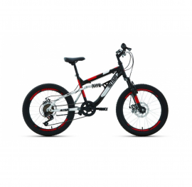 Велосипед FORWARD 20 ALTAIR MTB FS DISC ДвухПодвес 6ск, 2019-2020, (рама 14), черный/красный