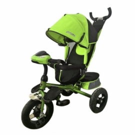 Велосипед 3кол. Comfort-Ultra, светомуз.панель, 12/10" кол., поворот сид., зелен.