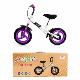 Беговел Moby kids, фиолет., ручн.тормоз