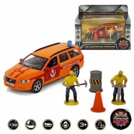 Машина мет. ин. 1:36 Volvo Аварийная служба Горгаз, откр.двери, свет, звук, 13 см