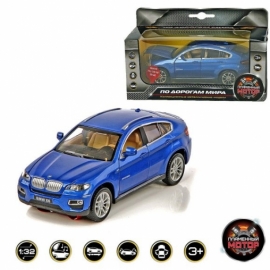 Машина мет. 1:32 BMW X6, свет, звук, откр.двери, капот, багажник, цвета в ассорт., 15 см