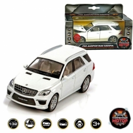Машина мет. 1:32 Mercedes-Benz ML, свет, звук, откр.двери, капот, багажник, цвета в ассорт., 15 см