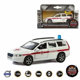 Машина мет. ин. 1:36 Volvo V70 Медслужба, свет, звук, откр.двери, 13 см