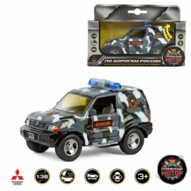 Машина мет. ин. 1:36 Mitsubishi Омон, свет, звук, откр.двери, 13 см