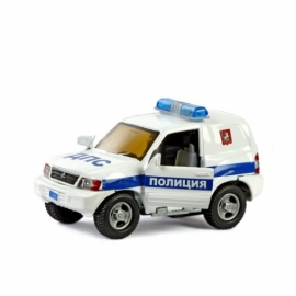 Машина мет. ин. 1:36 Mitsubishi Полиция ДПС, свет, звук, откр.двери, 13 см