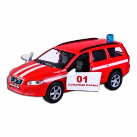 Машина мет. ин. 1:36 Volvo V70 Пожарная охрана, свет, звук, откр.двери, 13 см артикул 87498